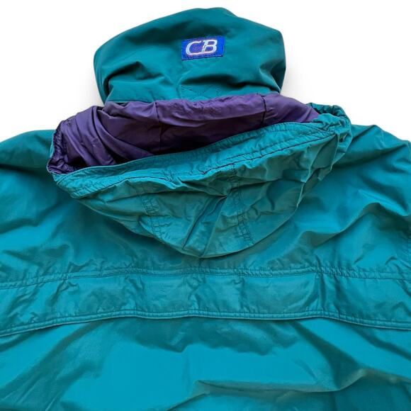 Vintage 90s CB Sports Parka Puffer Jacket Green Purple L Winter Spring Ski Gorp - Picture 7 of 14